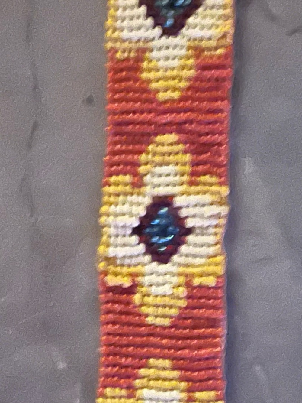 Free People Coral Yellow Woven Beaded Strap